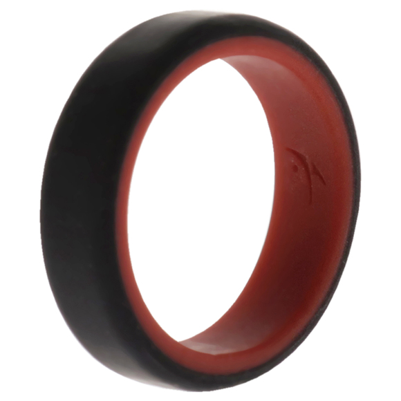 Silicone Wedding 6mm Brush 2Layer Ring - Red-Black by ROQ for Men - 8 mm Ring - Picture 2 of 2